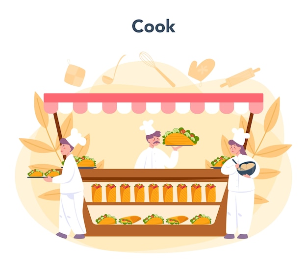 Concepto de comida callejera Shawarma