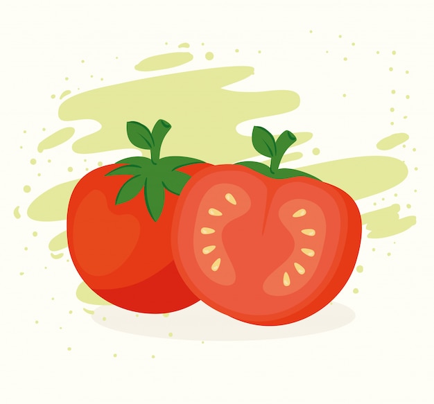 Vector concepto de comida sana, tomates frescos