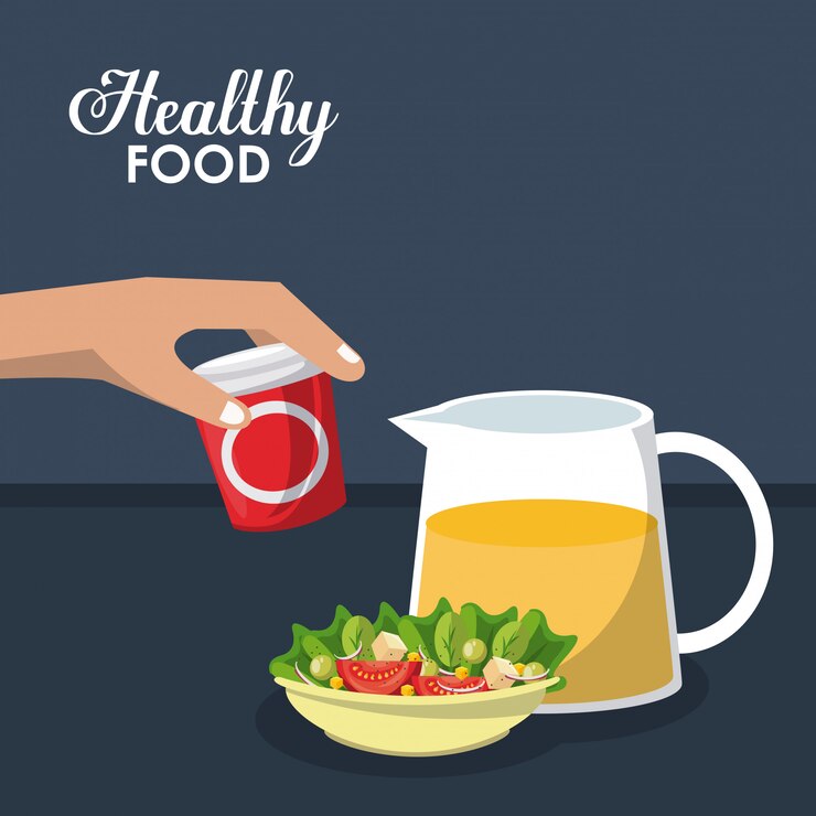 Vector concepto de la comida sana