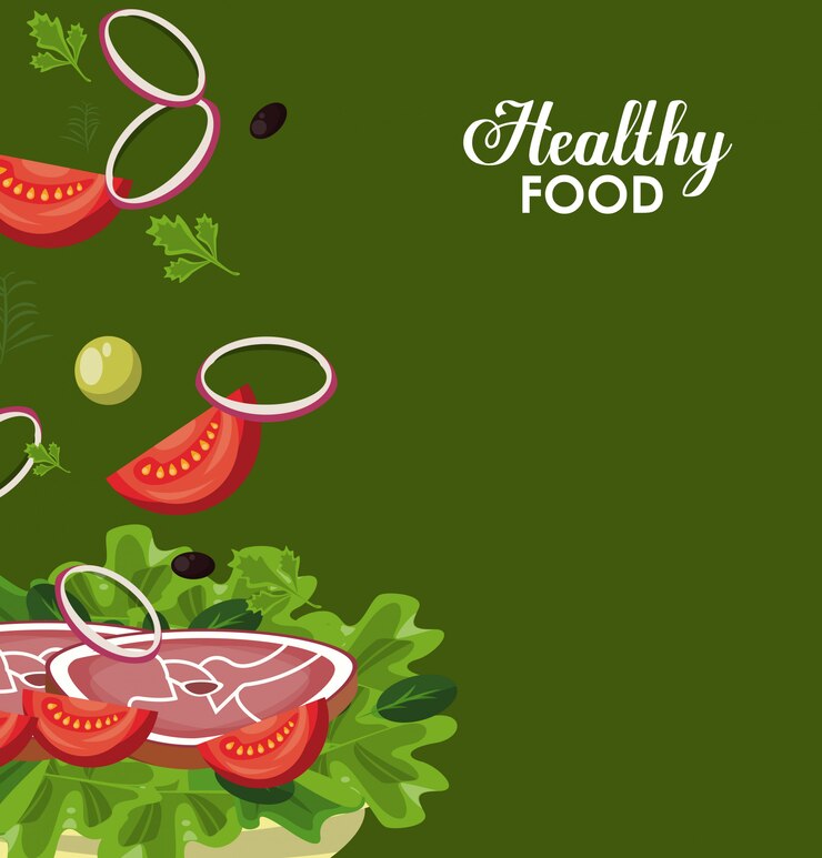 Vector concepto de la comida sana