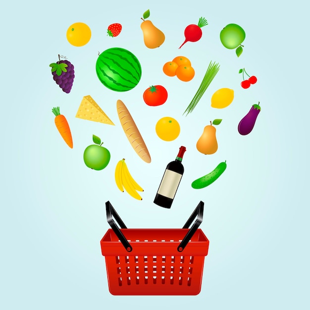 Concepto de compra de alimentos