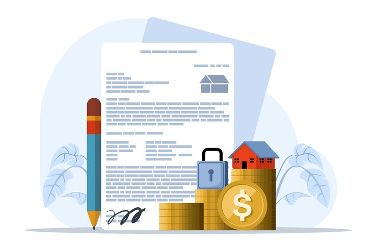 Vector concepto de compra de una casa o propiedad o contrato de casa en el concepto de agente inmobiliario