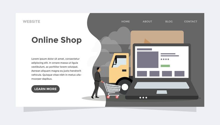Vector concepto de compra en línea