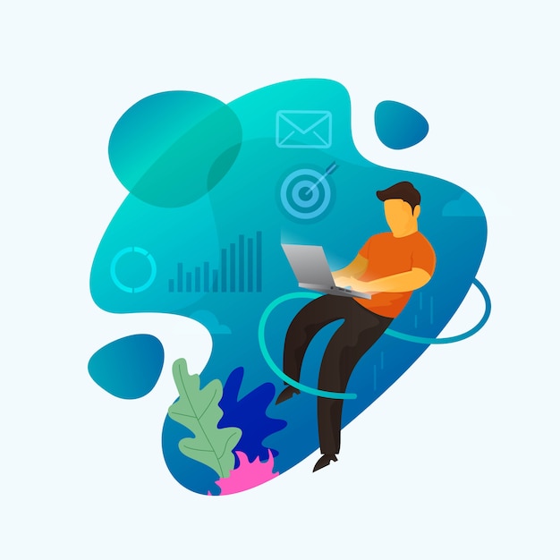 Concepto de compra online con carácter