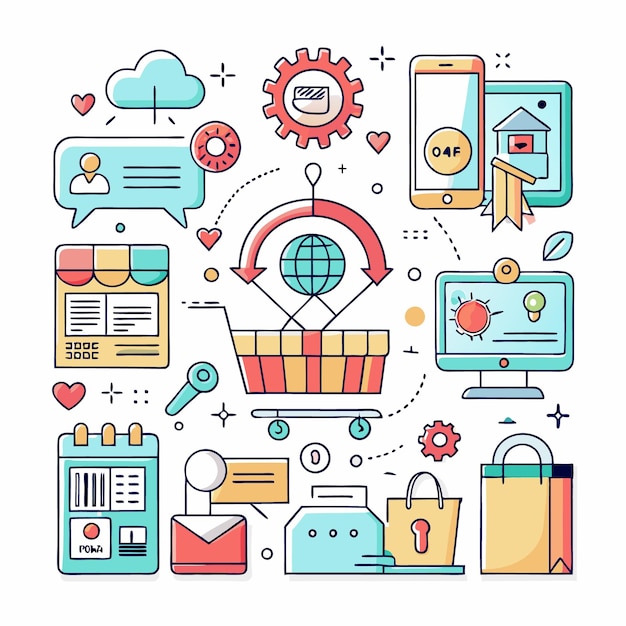 Concepto de compras y entrega en línea