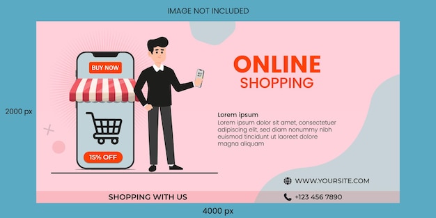 Concepto de compras en línea, aplicación móvil y marketing digital en el sitio web