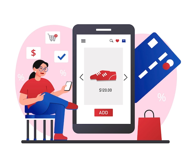 Concepto de compras en línea