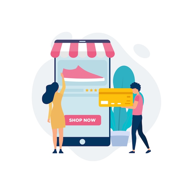 Concepto de compras en línea