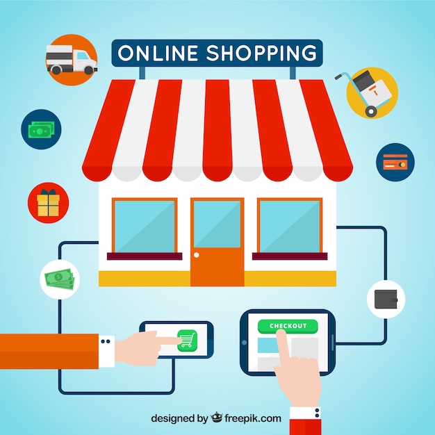 Concepto de compras en línea