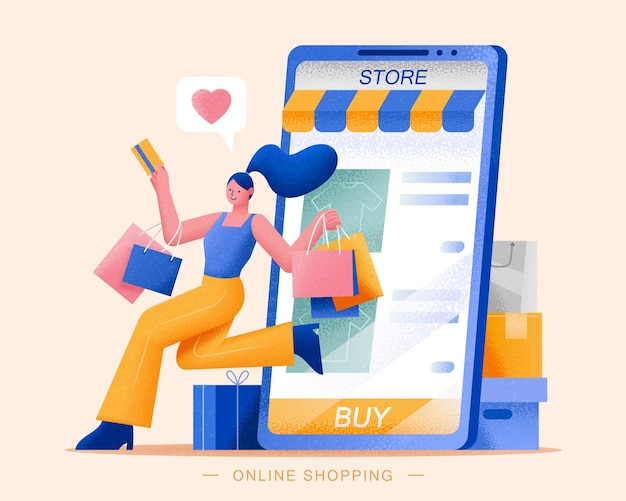 Concepto de compras en línea