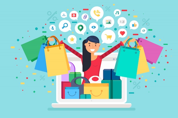Concepto de compras en línea