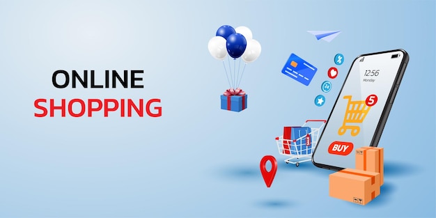 Concepto de compras en línea