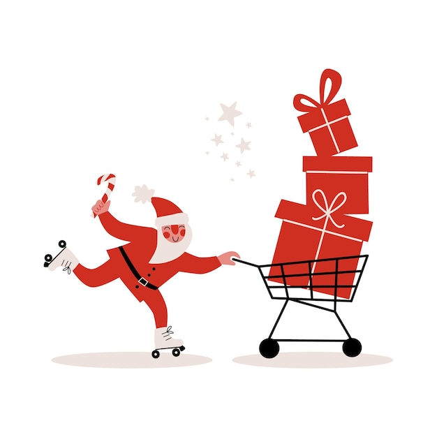 Concepto de compras de navidad ilustración vectorial