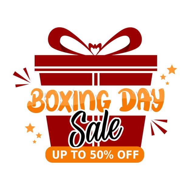 Concepto de compras de venta de Boxing Day Plantilla para cartel de banner de fondo con inscripción de texto
