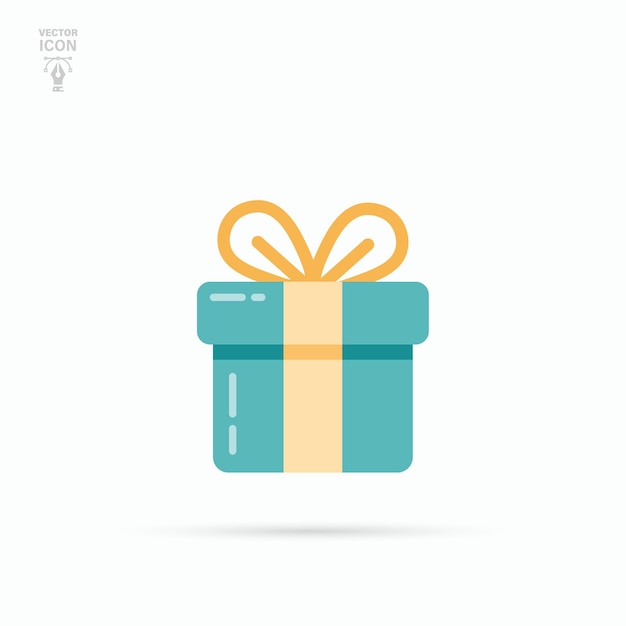 Concepto de compras de venta de icono de caja de regalo