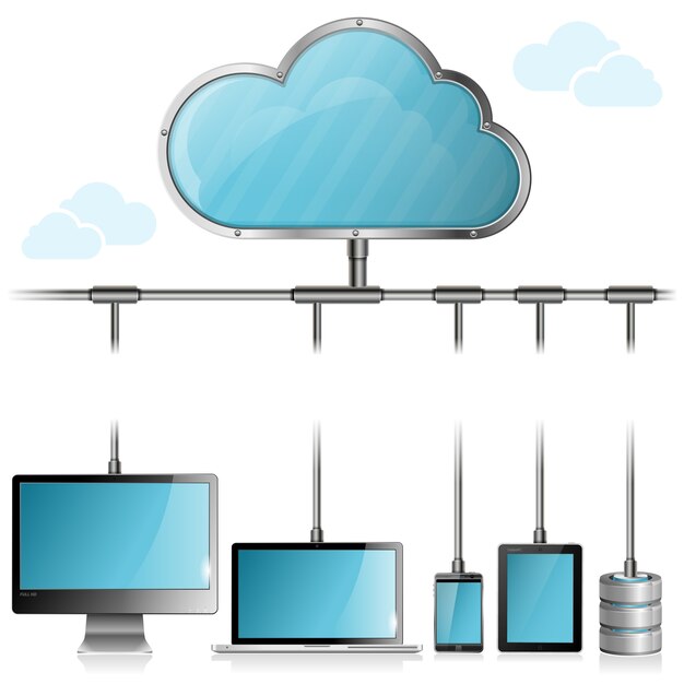 Vector concepto de computación en la nube