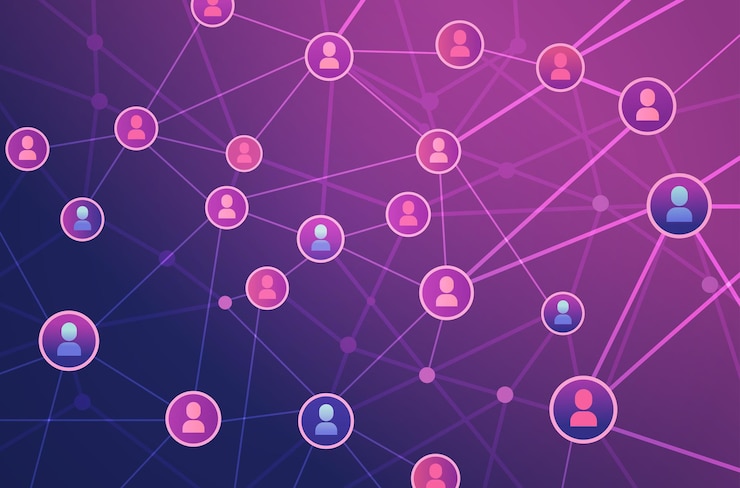 Vector concepto de comunicación de mensajería de conexión a la red social