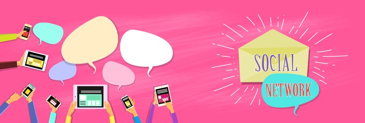 Vector concepto de comunicación de red social