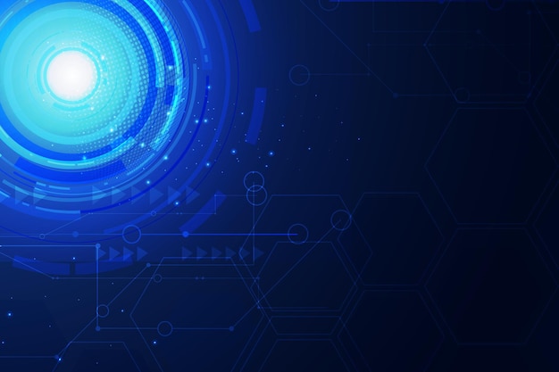 Concepto de comunicación de tecnología abstracta de fondo azul claro con hexágono y líneas de red.vector