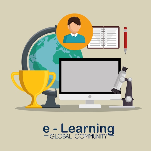 concepto de comunidad global e-learning