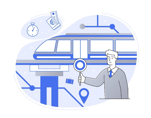 Vector concepto de conductor de tren