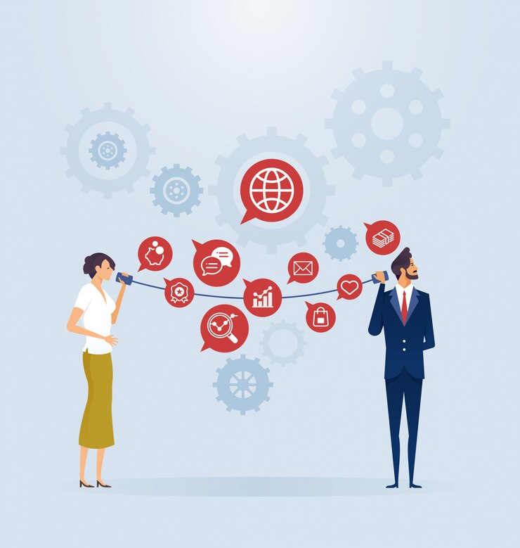 Vector concepto de conexión de comunicación empresarial