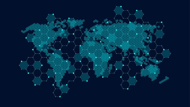 Concepto de conexión de red global. comunicación de redes sociales