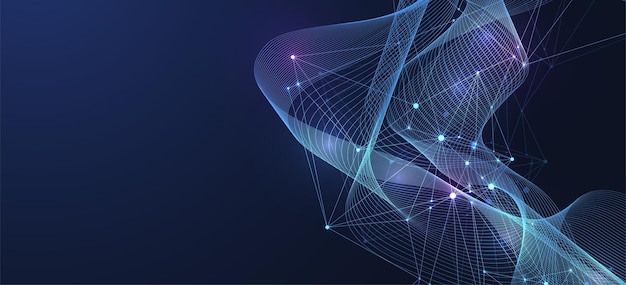 Concepto de conexión de red global Visualización de grandes datos Comunicación en redes sociales