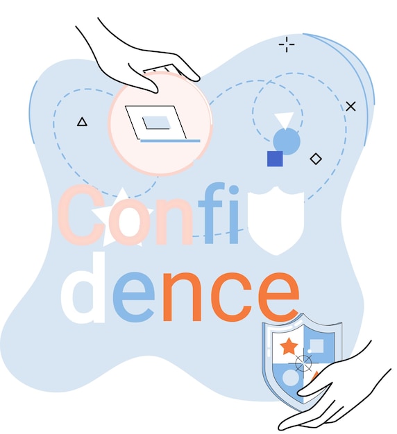 Concepto de confianza La persona tiene una metáfora de conversación privada Comunicación confidencial Confianza en la propiedad asociaciones tranquilizadoras convicción Protección de la propiedad intelectual Datos confidenciales