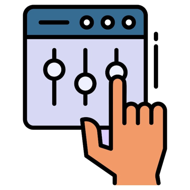 Concepto de configuración manual Opciones del panel de control del sitio web Computación en la nube vectorial y alojamiento de Internet