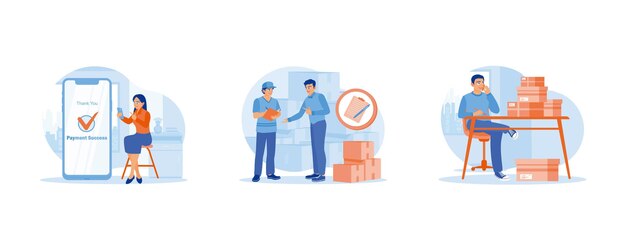 Concepto de confirmación de pedido Realice transacciones en línea utilizando la aplicación