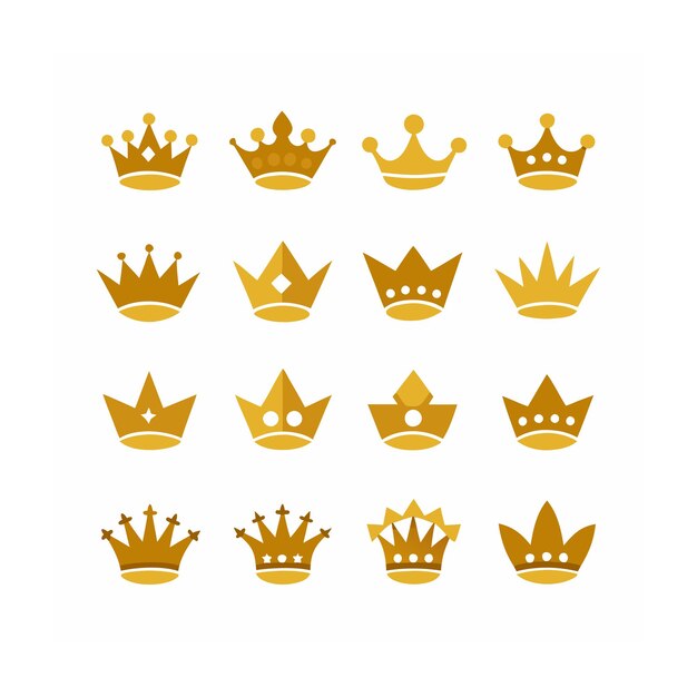 Concepto de conjunto de iconos de corona o Coronet