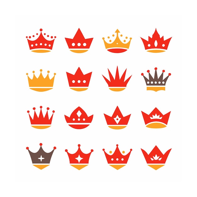 Concepto de conjunto de iconos de corona o Coronet