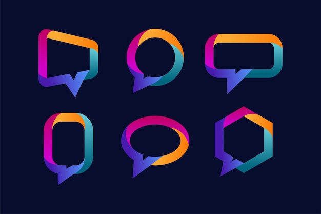 Vector concepto de conjunto de vectores de icono de logotipo de chat