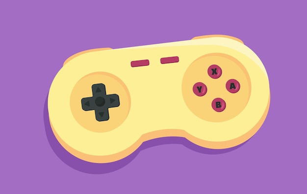 Concepto de consola de videojuegos joystick beige y controlador gráfico divertido de entretenimiento y ocio