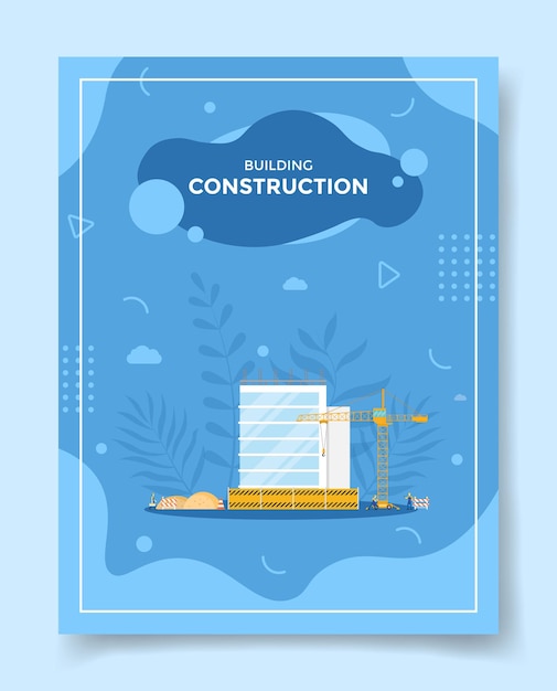 Concepto de construcción de edificios para plantilla