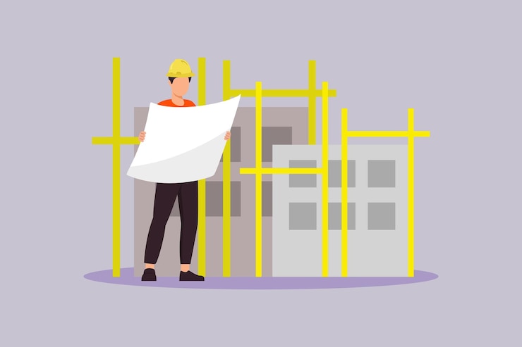 Vector concepto de construcción ilustración vectorial plana de colores aislada