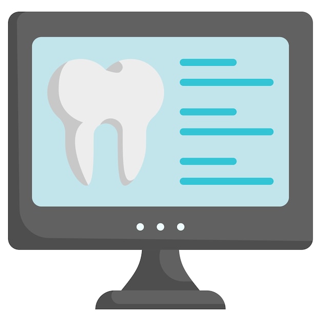 Vector concepto de consulta de dentista en línea diseño de icono de vector de software de gestión de práctica dental odontología