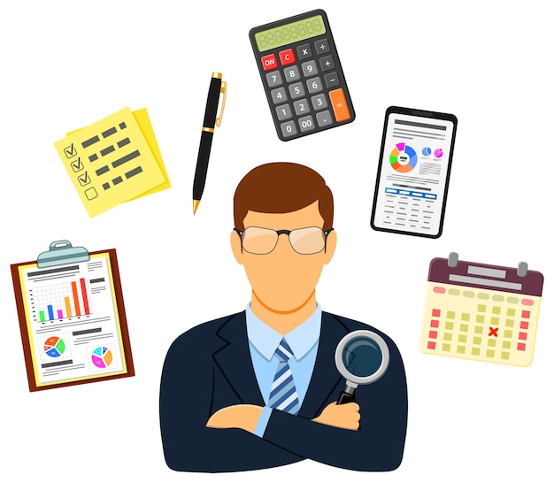 Concepto de contabilidad de proceso fiscal de auditoría