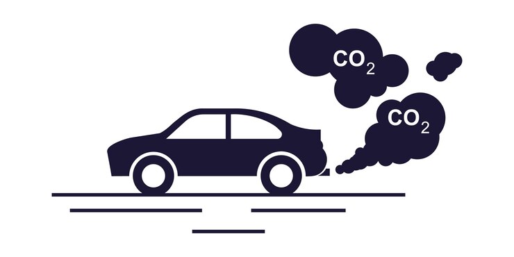 Vector concepto de contaminación ambiental de los gases de escape del automóvil