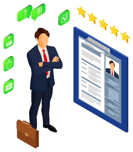 Concepto de contratación y empleo isométrico