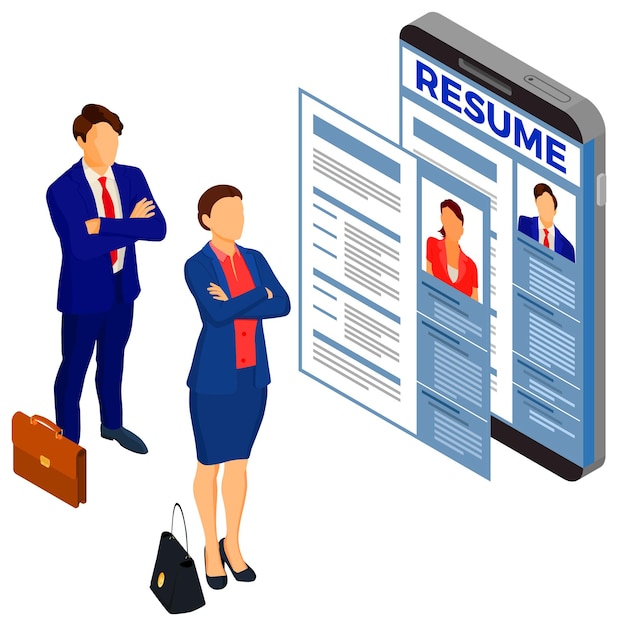 Concepto de contratación y empleo isométrico