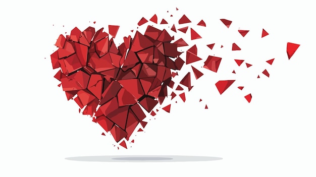 Concepto de corazón destrozado en diseño aislado de vector plano