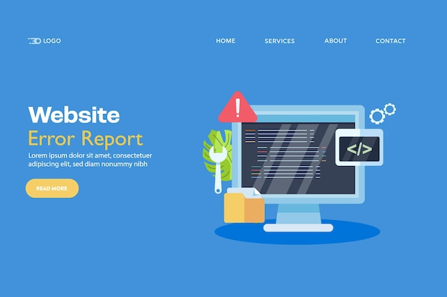Vector concepto de corrección de errores del sitio web