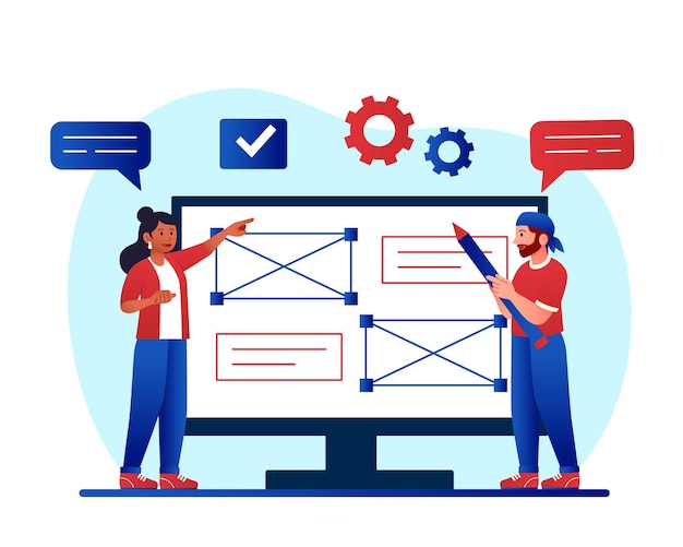 Concepto de creación de prototipos de sitios web
