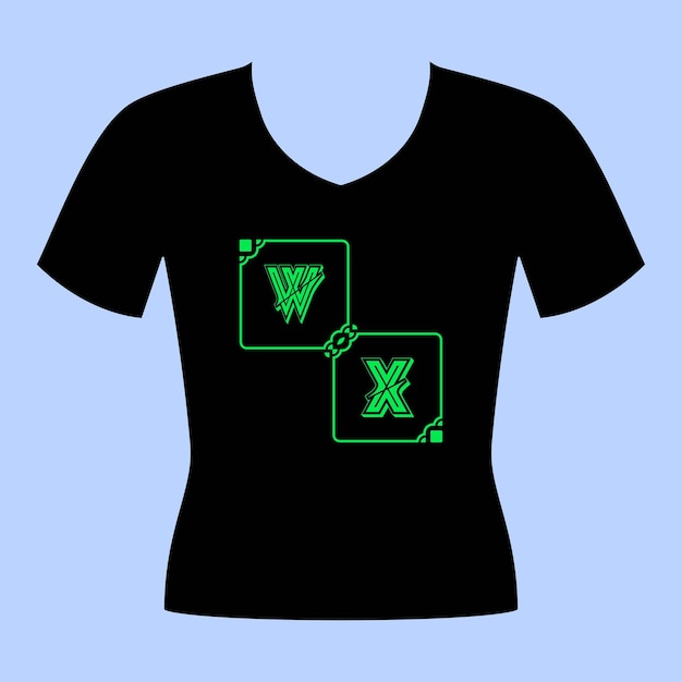 concepto creativo de camiseta y pegatina negra vectorial