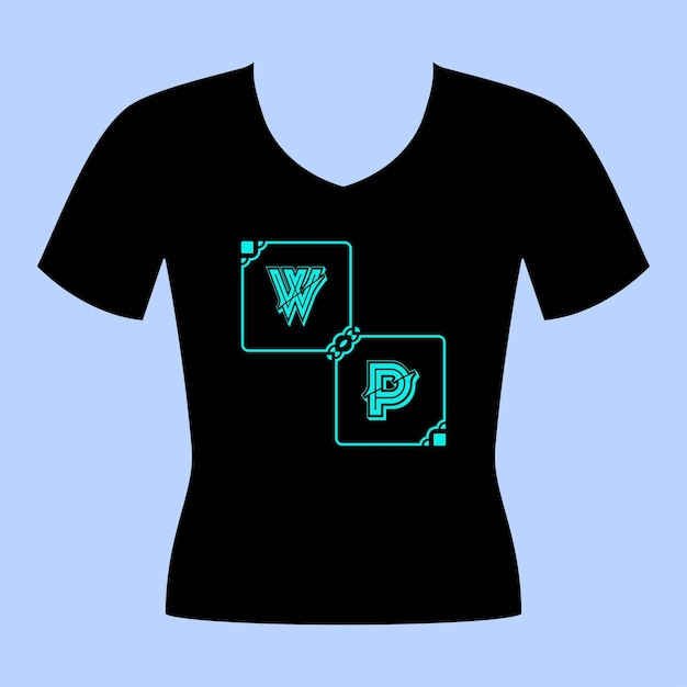 concepto creativo de camiseta y pegatina negra vectorial