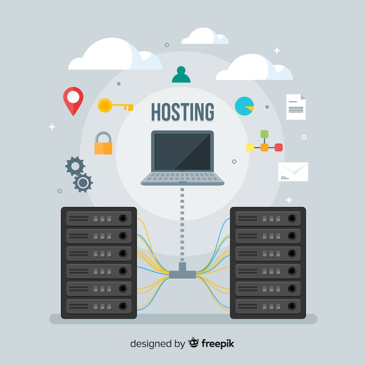 Vector concepto creativo de data hosting
