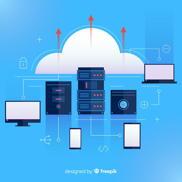 Concepto creativo de data hosting