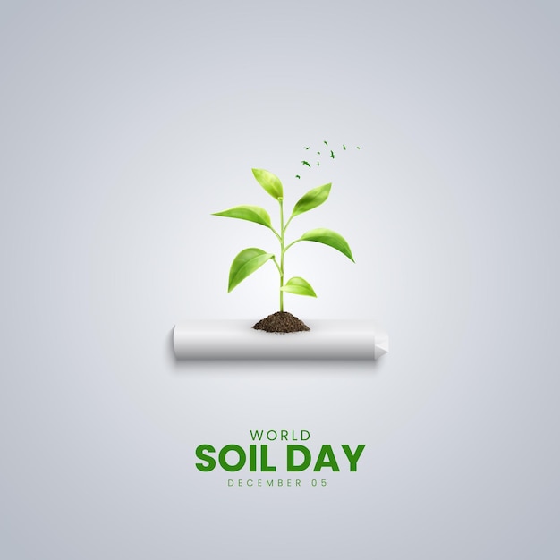 El concepto creativo del Día Mundial del Suelo El diseño creativo del día mundial del suelo el 5 de diciembre Anuncios del día del medio ambiente